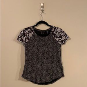 Lucky Brand Short Sleeve Cotton Blouse